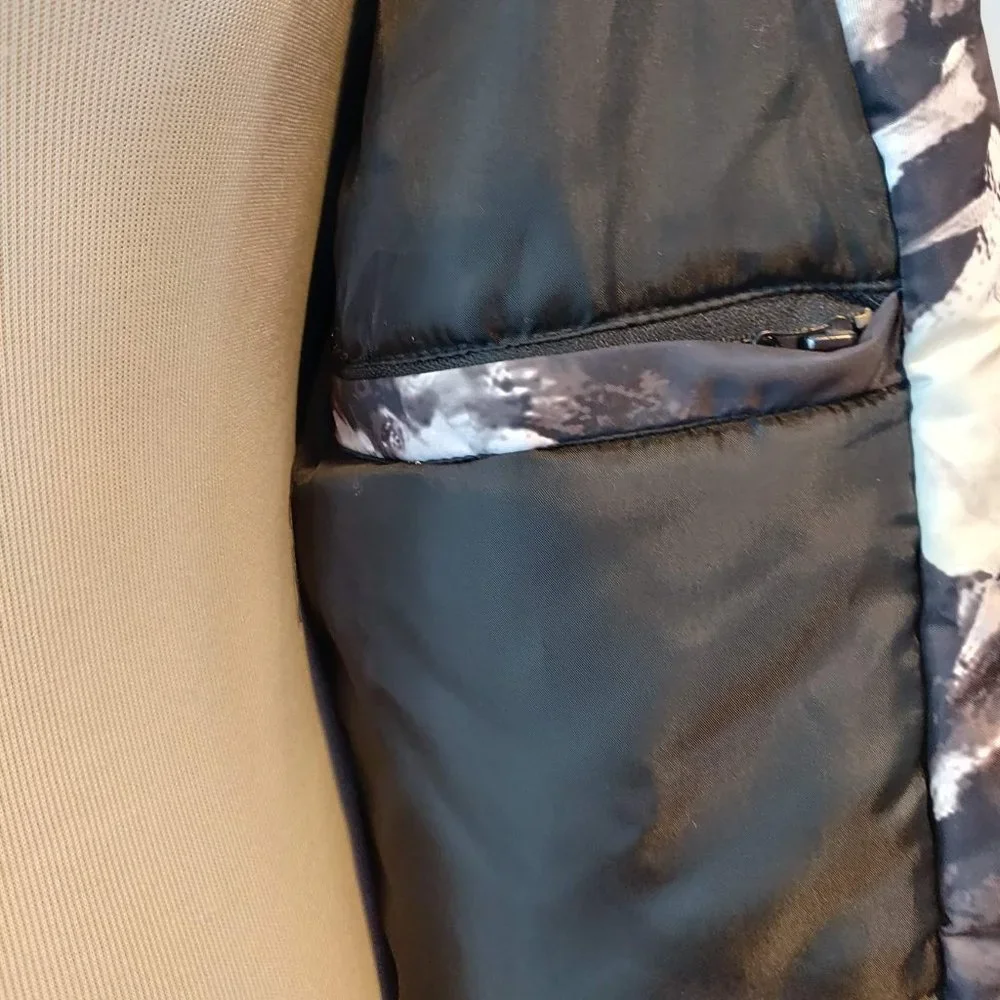 Punk Royal Mens Black White Marbled Tie Dye Snaps Arm Patches Bomber Jacket L - Picture 8 of 11